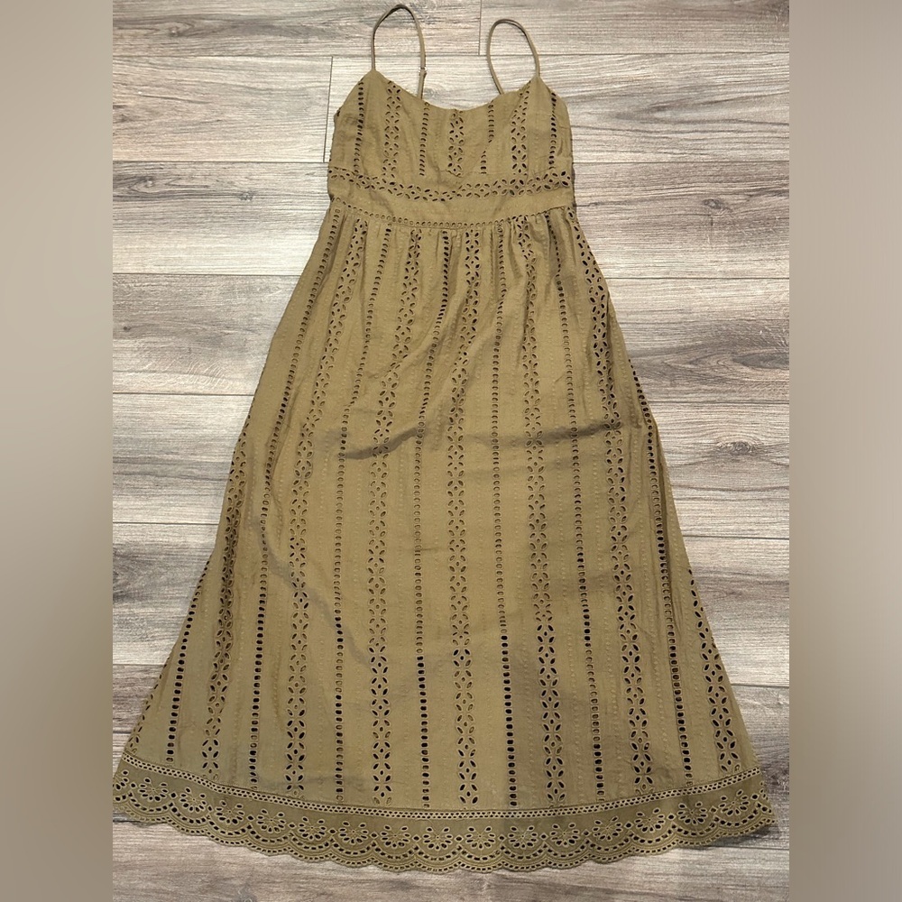 NWT! DELUC Masson Dress Brown Eyelet Size Small - Picture 2 of 13